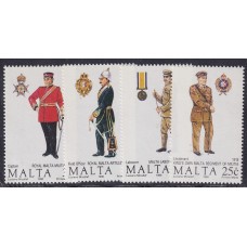 MALTA 1990 SERIE COMPLETA DE ESTAMPILLAS NUEVAS MINT UNIFORMES MILITARES